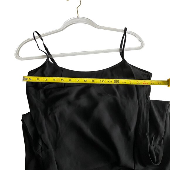 Rumored size M & L Vintage Slip Maxi Dress Black Medium / Large Retro Crepe Glam - Picture 12 of 16